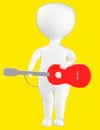 3d character , man with a guitar