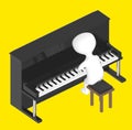 3d character , man playing piano Royalty Free Stock Photo