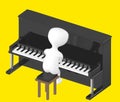 3d character , man playing piano Royalty Free Stock Photo