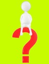 3d character , man question mark Royalty Free Stock Photo