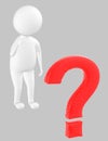 3d character , man question mark Royalty Free Stock Photo
