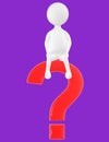 3d character , man question mark Royalty Free Stock Photo