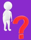 3d character , man question mark Royalty Free Stock Photo