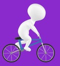 3d character , man riding bicycle