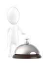 3d character , man , ringbell , officebell Royalty Free Stock Photo