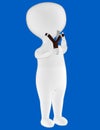 3d character , man slingshot Royalty Free Stock Photo
