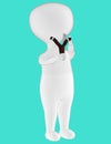 3d character , man slingshot Royalty Free Stock Photo