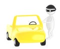 3d character , man thief , car robbery Royalty Free Stock Photo