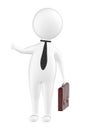 3d character , man weraing tie and holding a briefcase Royalty Free Stock Photo