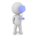 3D Character offering wine glass