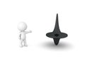 3D Character presenting spinning top