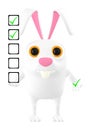 3d character , rabbit checkmark list