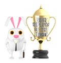 3d character , rabbit empoyee of the month , trophy