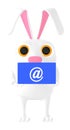 3d character , rabbit holding email sign envelope Royalty Free Stock Photo