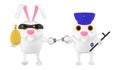 3d character , rabbit police officer , cop and the culprit , theif
