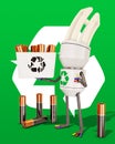 3d character with recycled battery