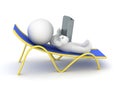 3D Character Relaxing in Beach Chair