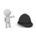 3D Character showing british police hat