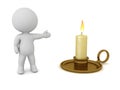 3D Character showing classic image of a candle