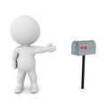 3D Character showing retro outdoor mailbox