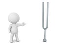 3D Character showing tunning fork Royalty Free Stock Photo