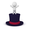 3D Character Standing on Large Top Hat