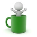 3D Character Standing inside a Cup
