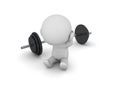 3D Character is stressed because he can`t lift weight