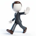3D character in suit walking Royalty Free Stock Photo