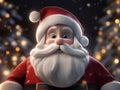 3D character of a surprised Santa Claus. Generative AI