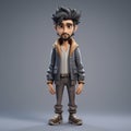 3d Rendered Male Casual Game Character With Unique Style