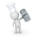 3D Character Wearing Chef Hat Holding Salt