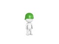 3D Character wearing green army helmet