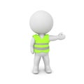 3D Character wearing a yellow vest