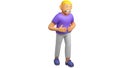 3D Character for Web Stomachache Royalty Free Stock Photo