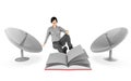 3d character , woman - dish , catlouge- book