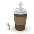 3D Characters and Large Coffee Cup