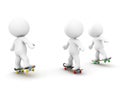 3D Characters riding on skateboards