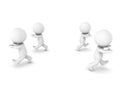 3D Characters Running Away from something Royalty Free Stock Photo