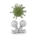 3D Characters Upset about a Virus Royalty Free Stock Photo