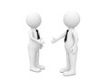 3d characters on a white background. Handshake of businessmen.