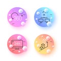 3d chart, Full rotation and 24h service minimal line icons. For web application, printing. Vector