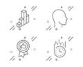 3d chart, Head and Positive feedback icons set. Fast delivery sign. Vector