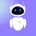 3D chat bot artificial intelligence with neon eyes. AI technology concept. Digital brain neural network.Vector