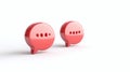 3D Chat Bubble Icons in Red Royalty Free Stock Photo