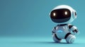 3D Chatbot GPT Mascot. Futuristic Technology Blue Banner, Robot Assistant, copy space. AI Generated