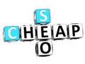 3D Cheap Seo Crossword on white backgrond Royalty Free Stock Photo