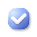 3d check mark vector icon. Check list button, success tick and correct checkbox. Vector Royalty Free Stock Photo