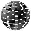3d checkered sphere on white. Editable vector.