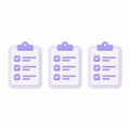 3D Checklist Icons - Task Management and Planning Royalty Free Stock Photo